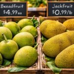 Jackfruit vs Breadfruit US Market: Everything You Need to Know Jackfruit and breadfruit side by side in US market